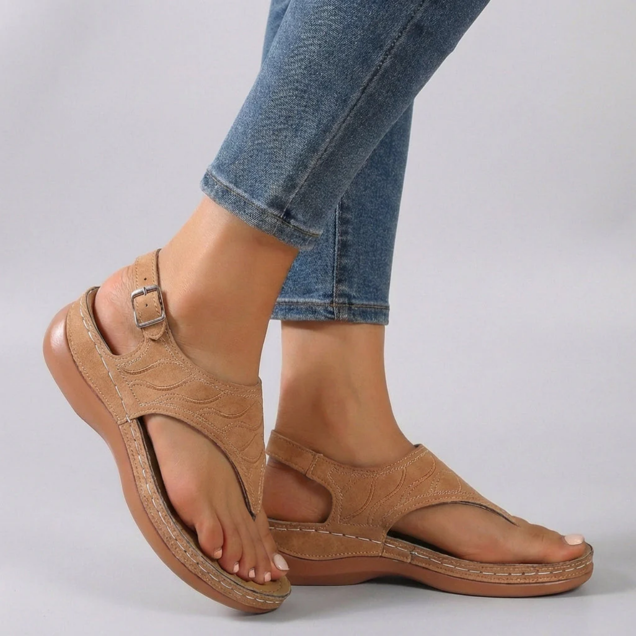 Sandales Plates Femme Brides Ajustables Ergonomiques – Soutien Confort | Quotidien & Été