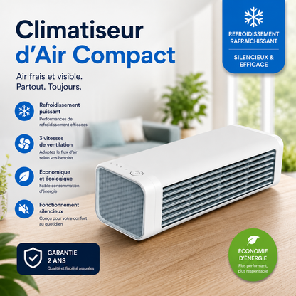 Climatiseur Rafraîchisseur d'Air – Air Frais Instantané &amp; Silencieux
