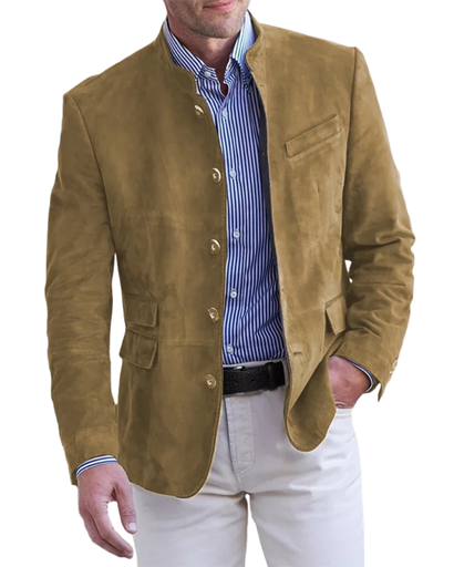 Veste Homme Aspect Suédé – Style Intemporel et Coupe Élégante