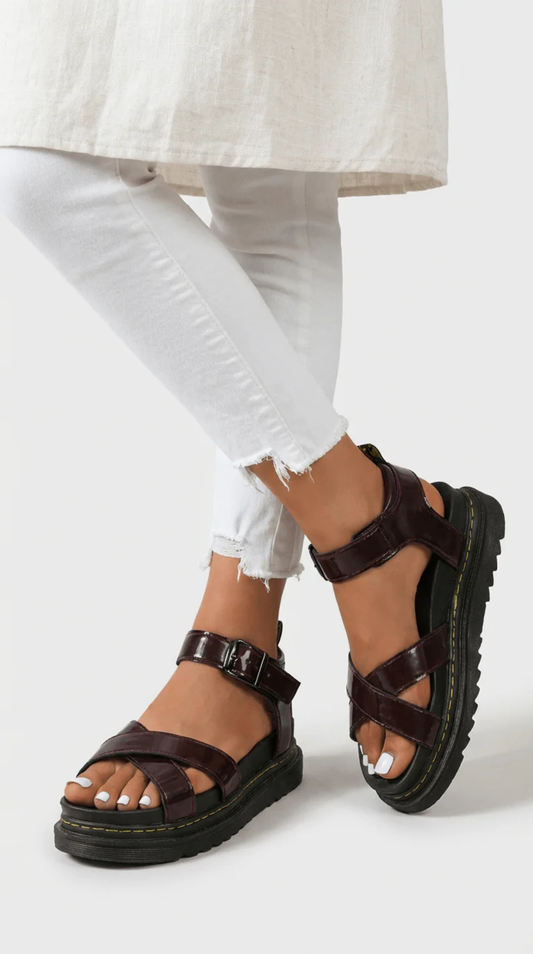 Sandales Femme à Semelle Épaisse avec Brides Croisées – Style Urbain