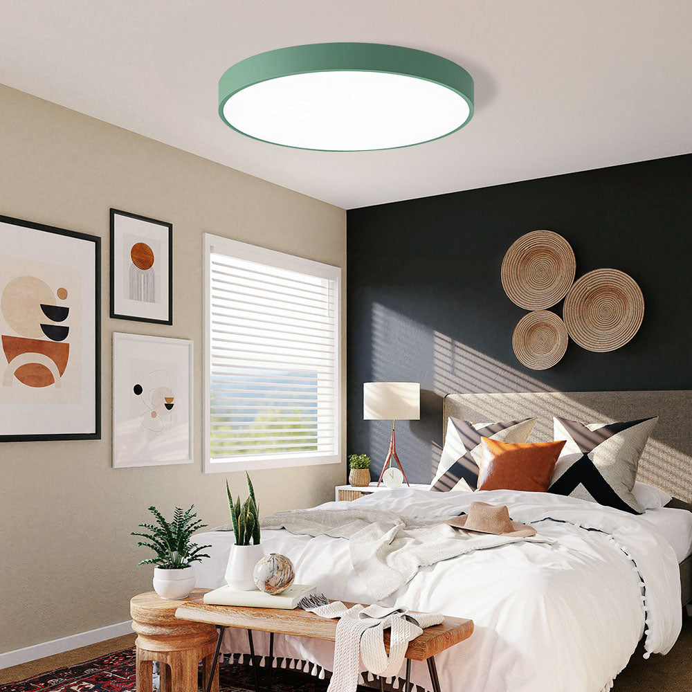 Plafonnier LED Encastré Circulaire – Design Ultra-Plat pour Salon & Chambre - Vert