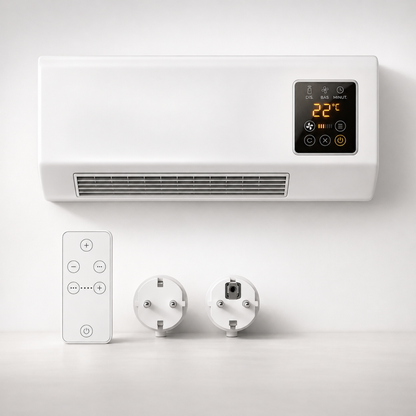 Climatiseur Mural Mobile 4-en-1 – Froid, Chaud, Ventilation & Déshumidification | Silencieux, Minuterie, LCD
