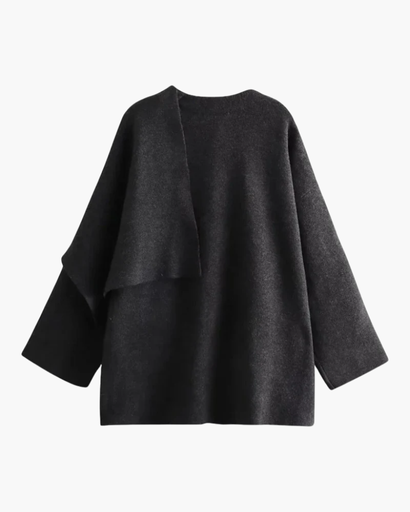 Manteau Femme Asymétrique Hiver – Col Large Élégant & Style Chic