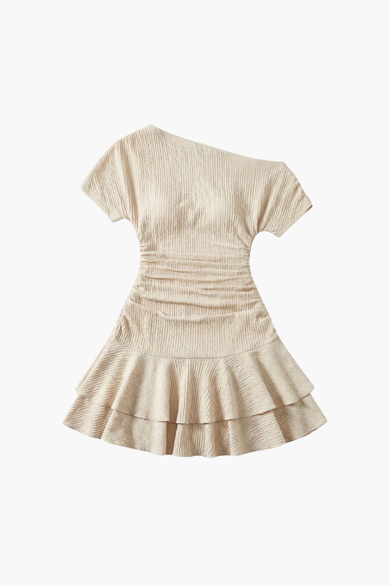 Robe Courte Femme Asymétrique – Robe Ajustée À Volants Style Élégant