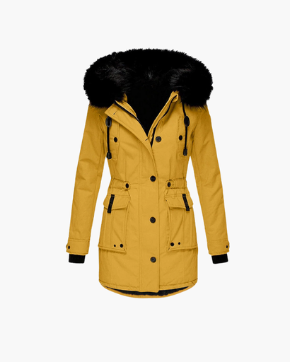 Manteau Long d’Hiver pour Femme avec Capuche et Col en Fausse Fourrure – Parka Chaude