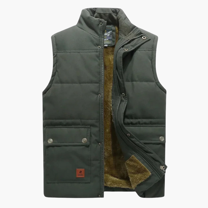 Gilet matelassé sans manches homme vert armée, vue de face
