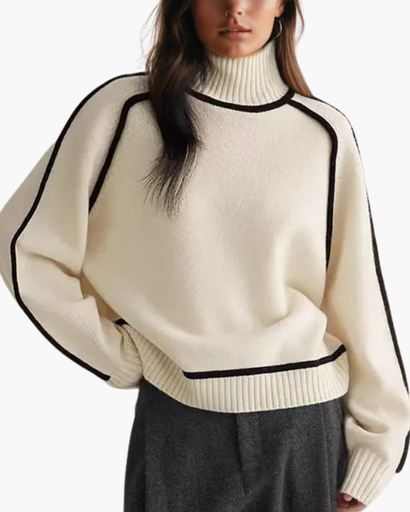 Col roulé pour femme, coupe confortable