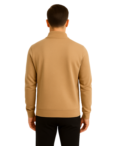 Veste Homme Zippée en 100% Coton avec Col Montant – Casual Chic et Confortable