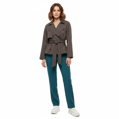 trench court femme chocolat, vue de dos