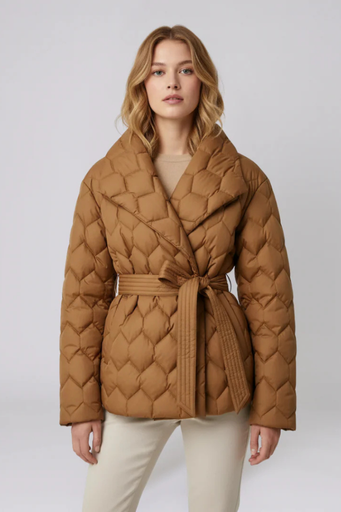 Veste Matelassée Femme Ceinturée – Coupe Élégante & Silhouette Structurée