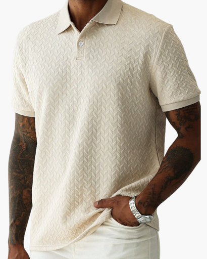 Polo homme à motif structuré