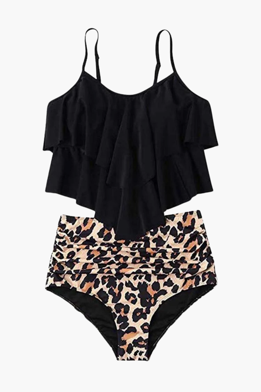 Maillot De Bain Femme Taille Haute Volants – Bikini Élégant