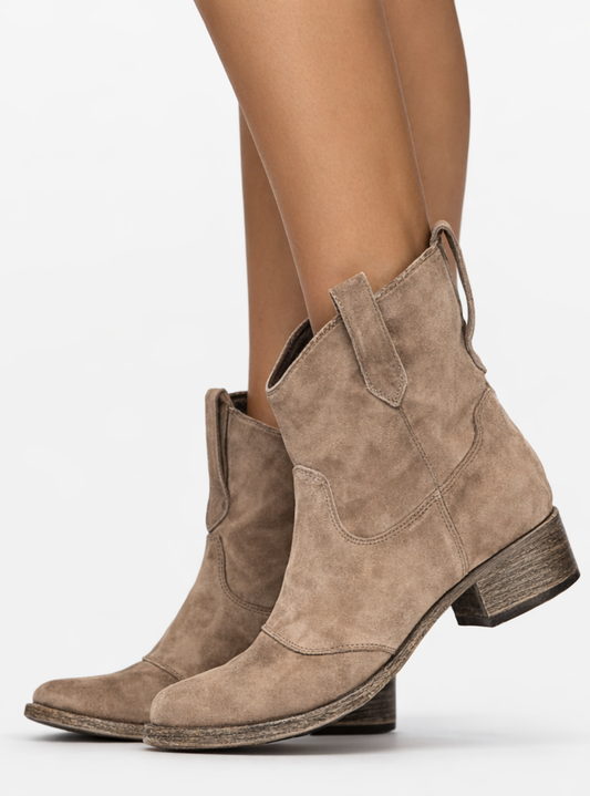 Bottines western femme en daim style cowboy talon carré bottes élégantes