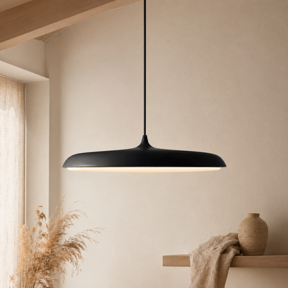 Suspension LED aluminium noir, vue principale
