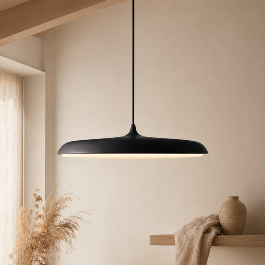 Suspension LED aluminium noir, vue principale