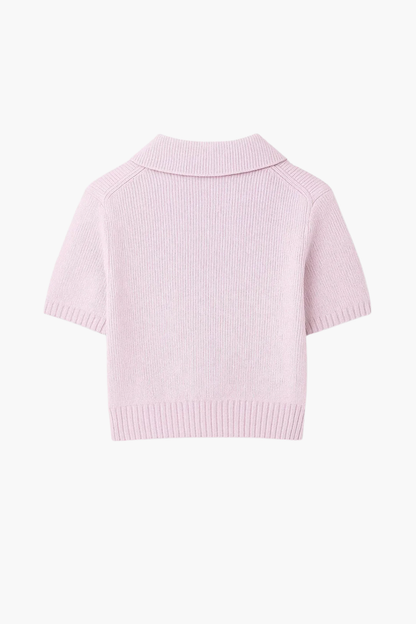 Gilet court femme en maille à nœuds