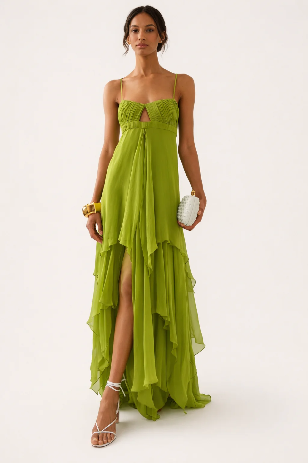 Robe Longue Satinée Femme Broderie Florale Élégante – Robe Maxi Cérémonie | Invitée de Mariage Chic