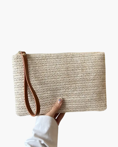 Pochette tressée avec fermeture éclair
