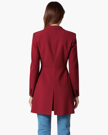 Manteau Long Cintré à Revers Large | Élégance Structurée