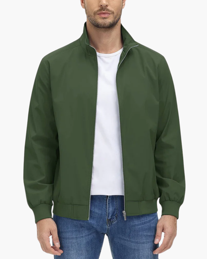 Bomber Jacket Homme – Léger et Décontracté avec Fermeture Zippée