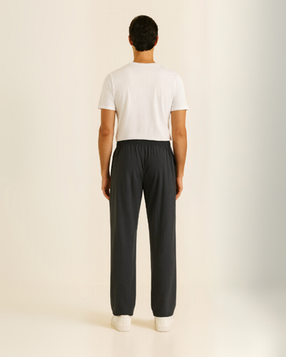 Pantalon ample en lin pour homme avec taille élastique – Style décontracté