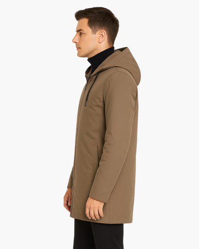 Manteau Long à Capuche pour Homme | Élégance Moderne & Confort Thermique