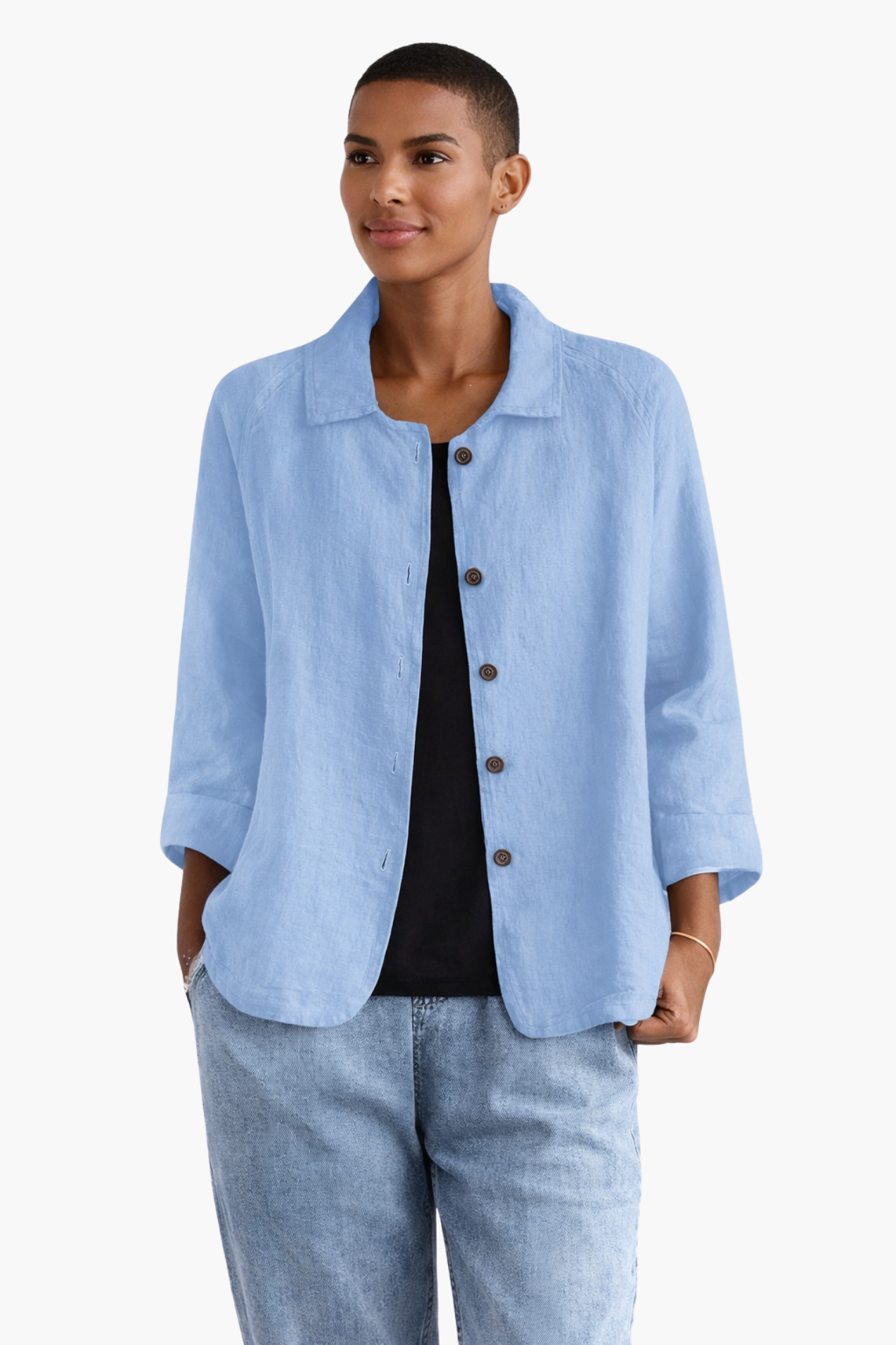 Veste Femme Légère Boutonnée – Style Décontracté Élégant