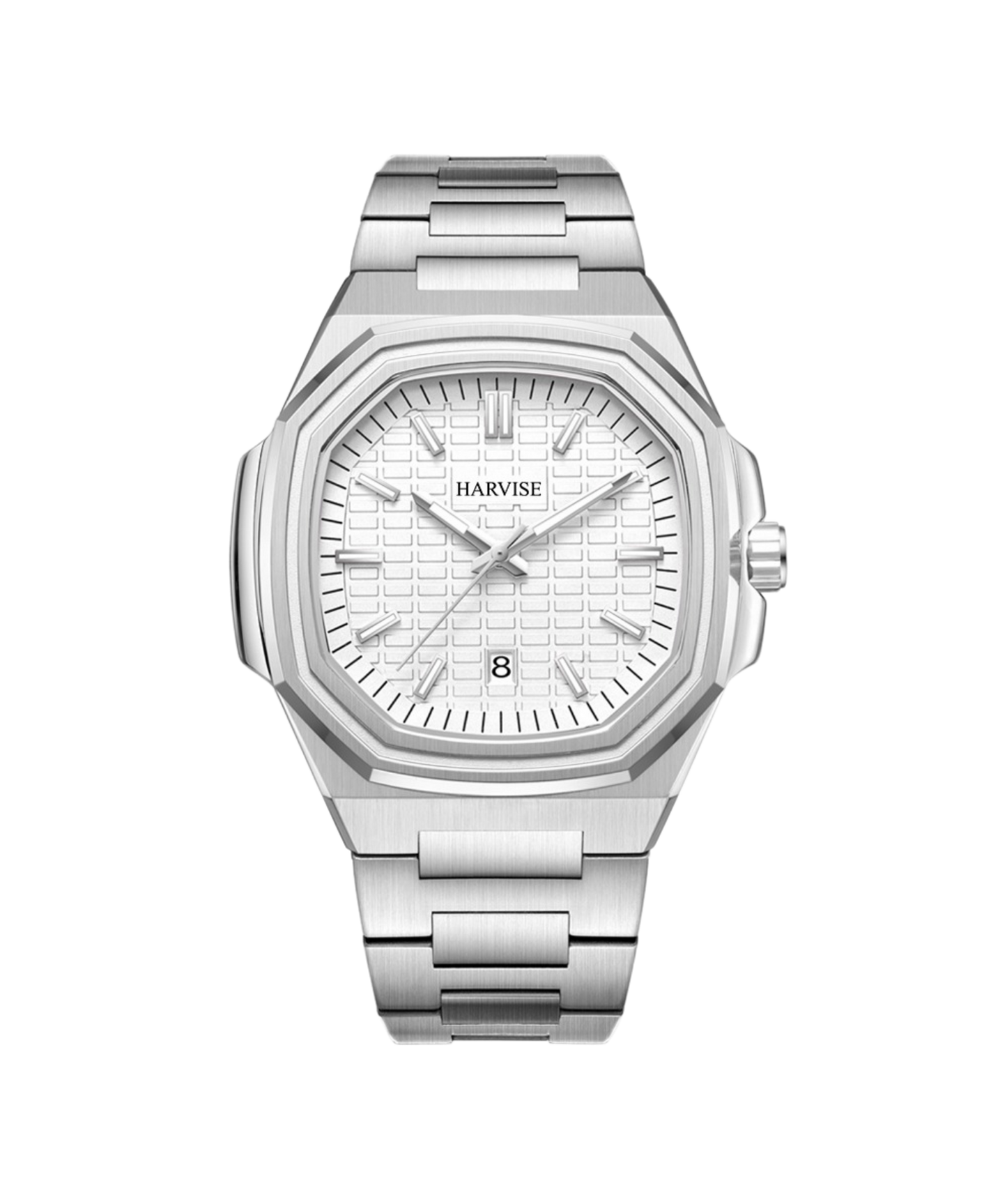 Montre Homme Luxe Acier Inoxydable – Cadran Texturé Bracelet Intégré & Date | Finition Premium