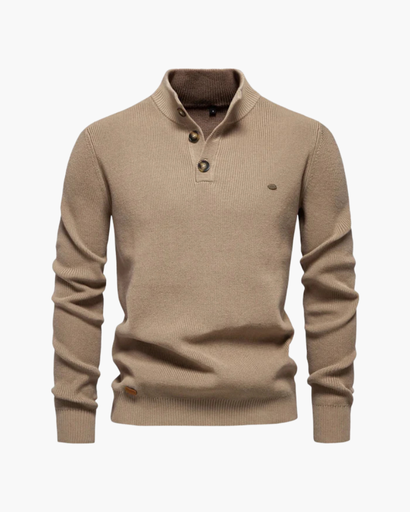 Pull pour homme à col montant avec boutons