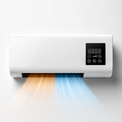 Climatiseur Mural Mobile 4-en-1 – Froid, Chaud, Ventilation & Déshumidification | Silencieux, Minuterie, LCD