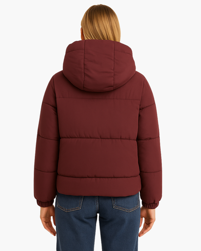 Veste d’Hiver Femme Matelassée Courte avec Capuche – Doudoune Chaude et Confortable