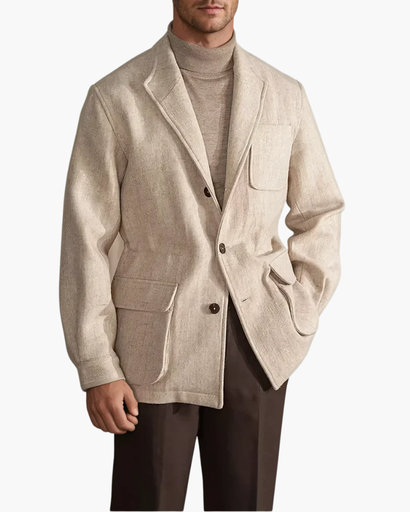 Veste homme structurée à col revers et poches plaquées