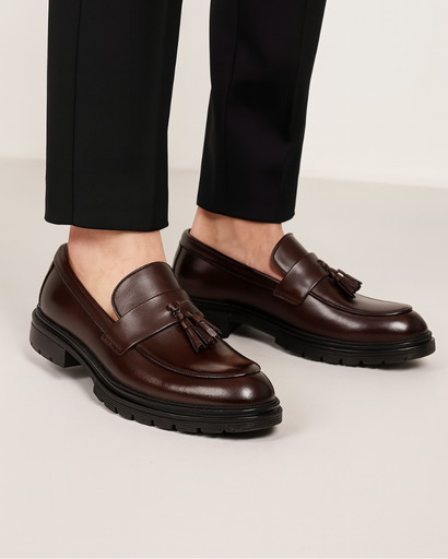 Mocassins Homme Semelle Crantée & Pampilles – Style Casual Chic | Confort & Élégance