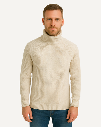 Pull Col Roulé Homme en Tricot Épais – Chaud & Élégant pour l’Hiver