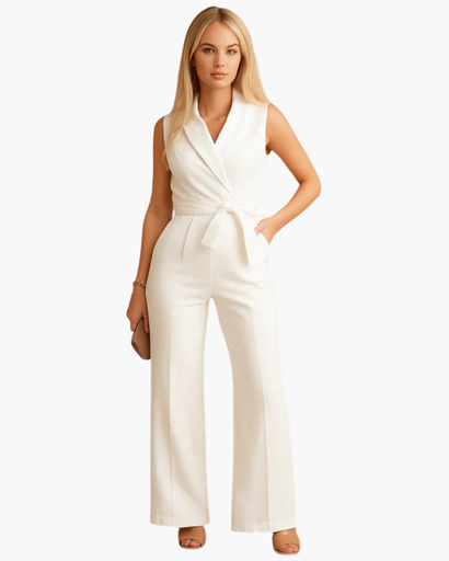 Combinaison Femme Fluide Jambe Large – Tissu Léger & Nœud Élégant | Soirée & Été