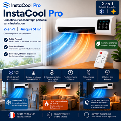 Climatiseur &amp; Chauffage 2-en-1 – Sans Installation, Jusqu'à 51 m²