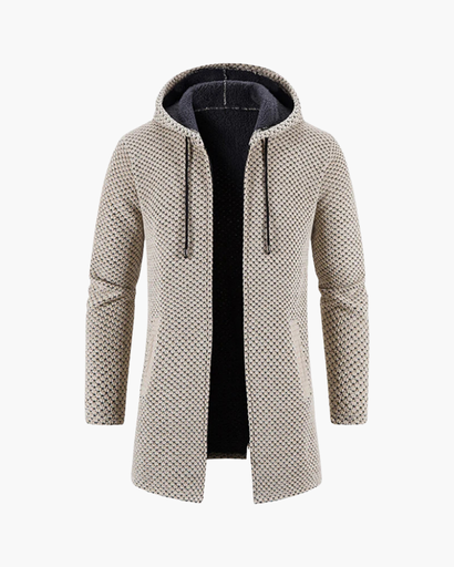 Manteau homme à capuche et fermeture zippée