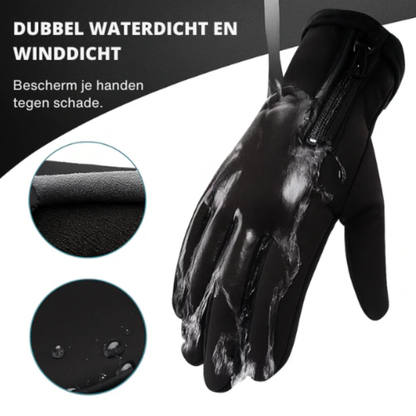 gants chauffants USB, détail du câble et de la poche zippée