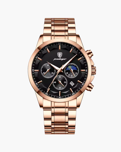 Montre Chronographe Homme – Élégance Dorée et Fonctionnalité de Précision