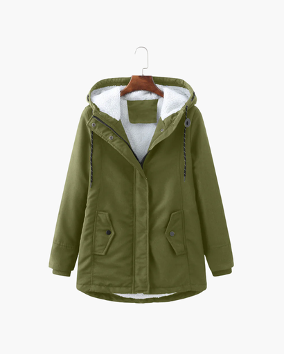 Manteau d’Hiver Femme – Avec Capuche – Doublure Chaude en Fleece – Poches Pratiques