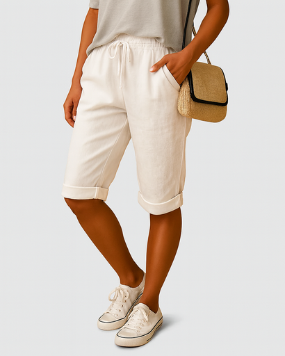 Pantalon Capri léger pour femmes avec taille élastique et coupe confortable