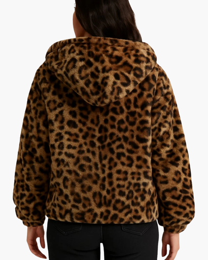 Veste Femme en Fausse Fourrure à Motif Léopard – Chaude & Tendance