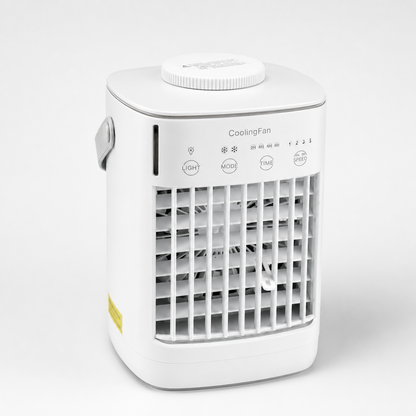 Climatiseur Mobile 3-en-1 Sans Tuyau – Rafraîchisseur & Ventilateur | 4 Vitesses, LED, Silencieux