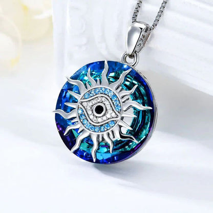 Collier mauvais œil modèle soleil
