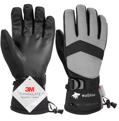 gants d'hiver gris, vue de face