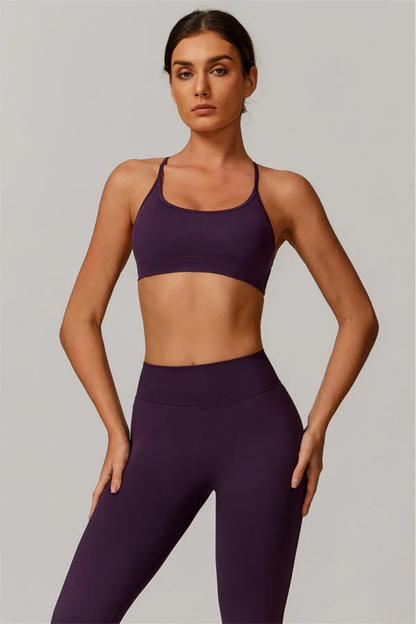 Ensemble Sport Femme Seamless – Brassière Dos Croisé et Legging Sculptant