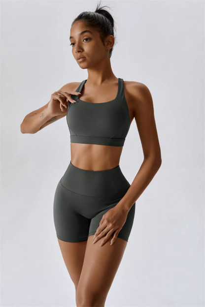 Ensemble Sport Femme SculptFit Sans Coutures – Brassière et Short Taille Haute