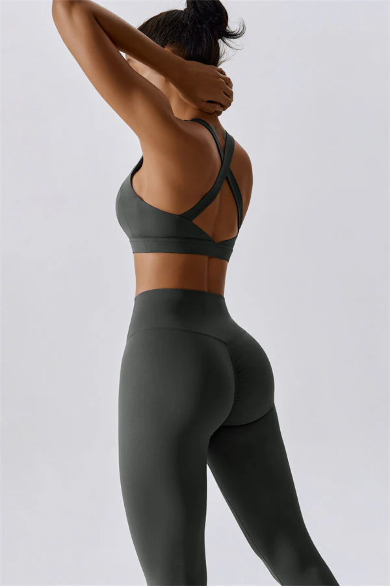 Ensemble Sport Femme Dos Croisé – Brassière et Legging Taille Haute Sculptant