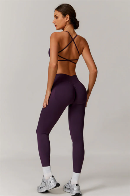 Ensemble Sport Femme Seamless – Brassière Dos Croisé et Legging Sculptant