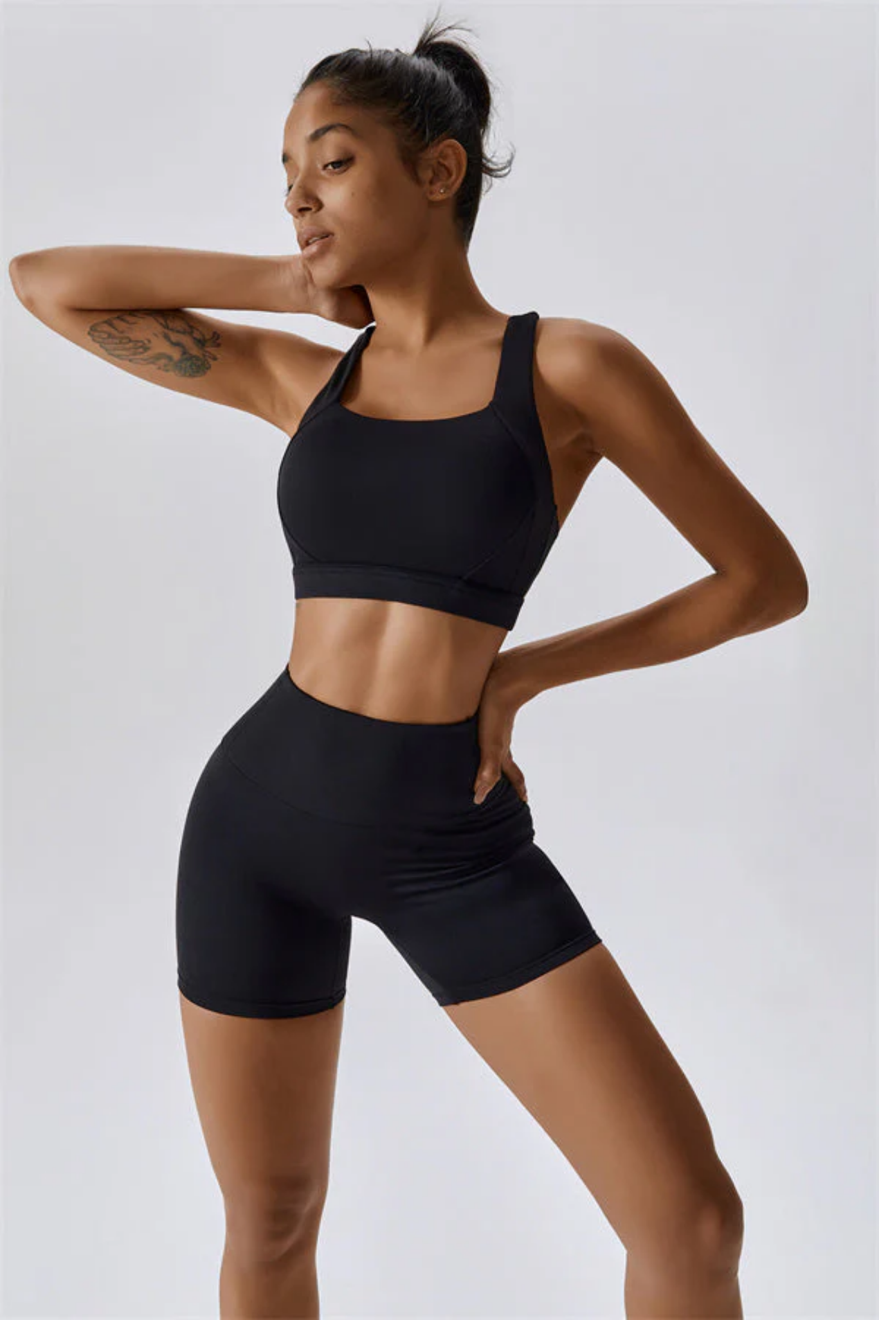 Ensemble Sport Femme SculptFit Sans Coutures – Brassière et Short Taille Haute